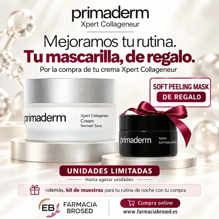 Promoción Primaderm Xpert Collageneur: mascarilla de regalo Promoción Primaderm Xpert Collageneur: Soft Peeling Mask de regalo por la compra de tu crema
